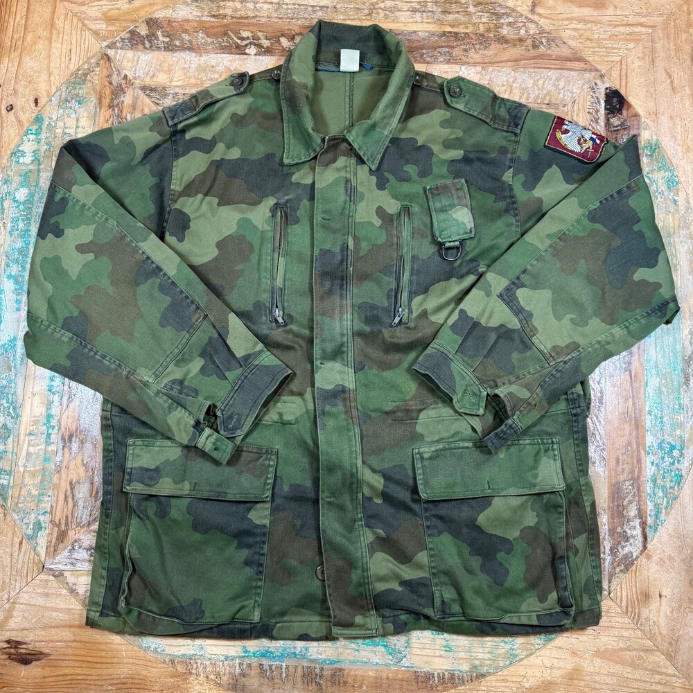 Vintage 1990s Serbian Army M93 Oakleaf Camouflage Field Jacket Gorpcore